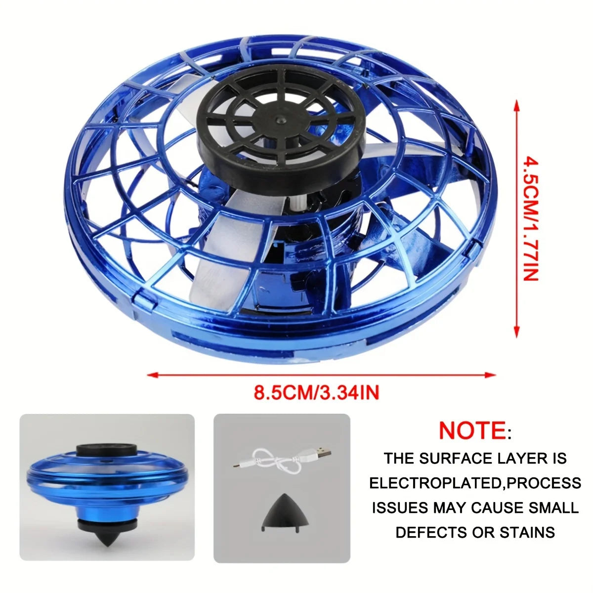 LED Flying UFO Spinner Toy Mini Hover Ball Gyro Aircraft