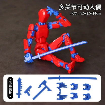 T13 Multi-Joint Robot Action Figure with Dog – 14cm Poseable Model