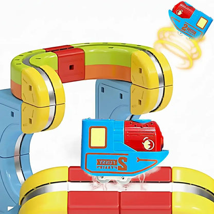 Electric Magnetic Car Anti-Gravity For Magnetic Building Block Tracks Interactive Children Toy Train Railway Track Toys For Chil