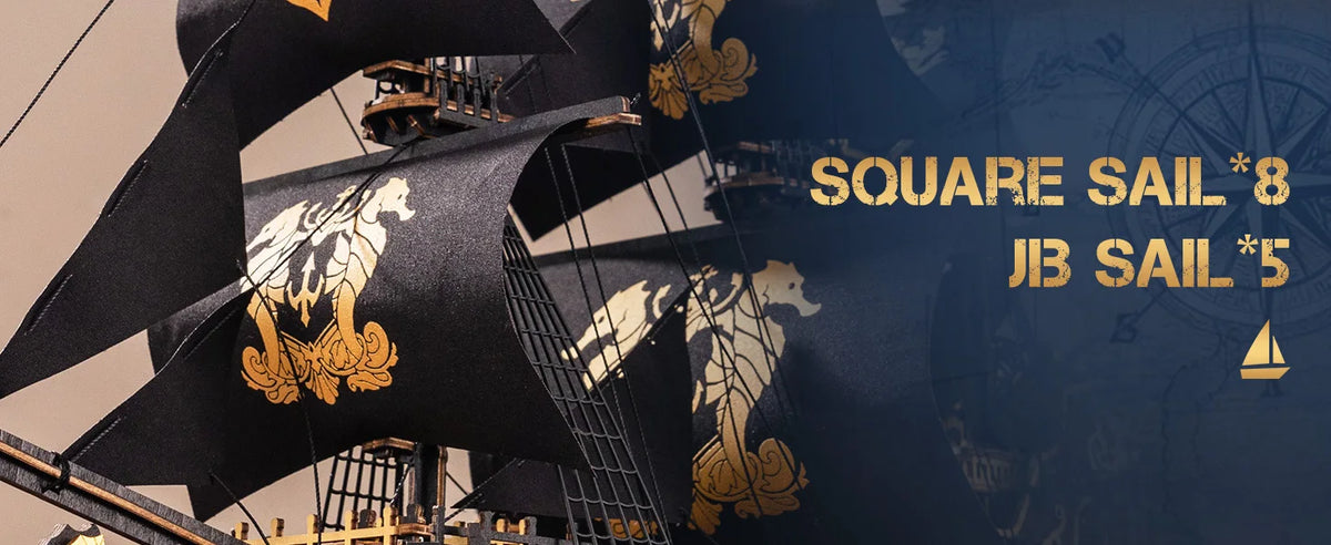 Wooden Sailing Ship Model Kit 3D Seahorse Barque Puzzle