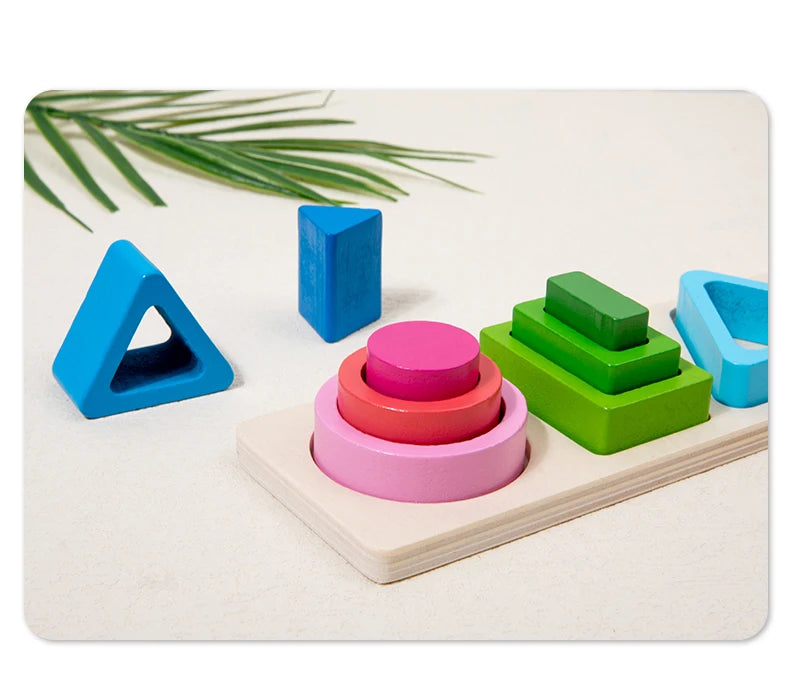 Wooden Sorting Toy, Montessori Stacking Blocks