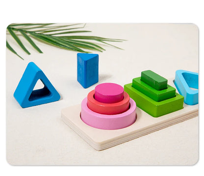Wooden Sorting Toy, Montessori Stacking Blocks