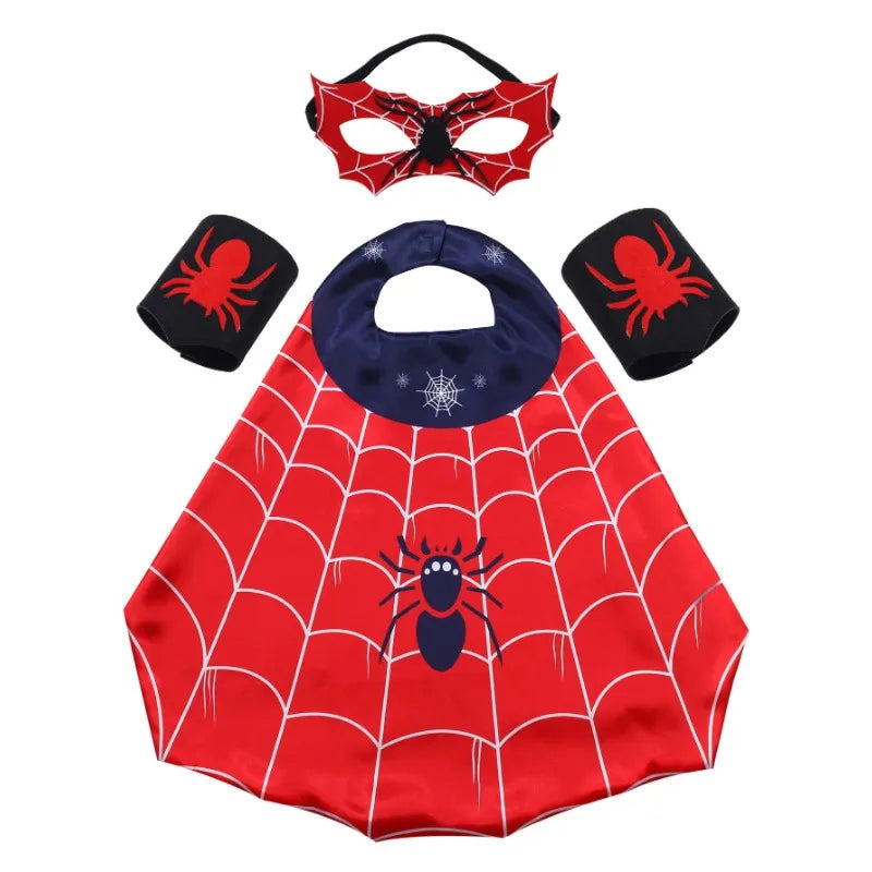 Spider Superhero Costume Set with Cape Mask & Wristband