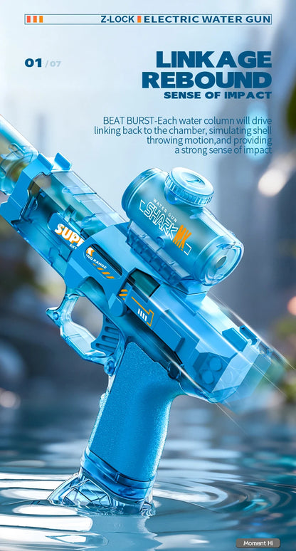 Electric Automatic Water Gun with Lights & Rechargeable Battery