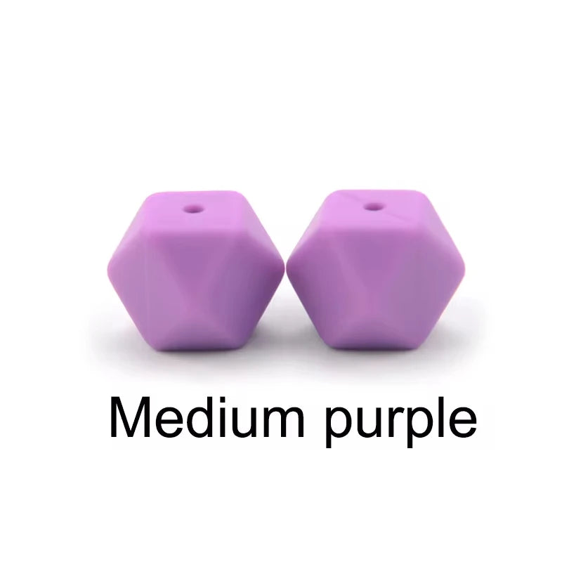 Silicone Hexagon Beads 10pcs Food Grade DIY Jewelry Making