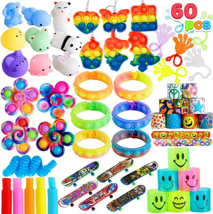 60 Pack Party Favors – Fidget Toys for Kids & Events
