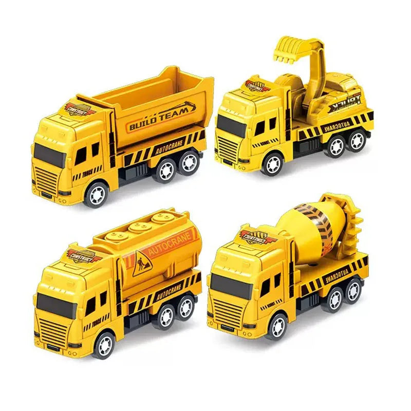 4 Pack Pull Back Construction Cars Set for Toddlers Kids