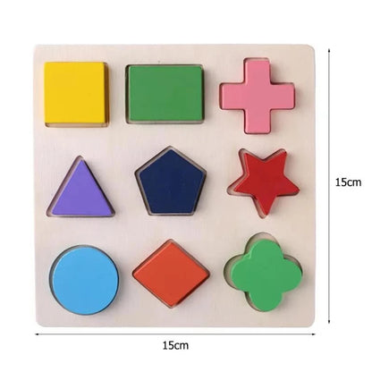 Wooden Geometric Puzzle Montessori Shape Sorting Toy
