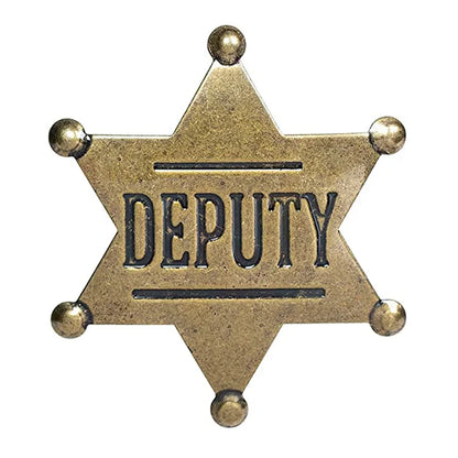 Sheriff Badge Brooch Metal Deputy Star Costume Pin
