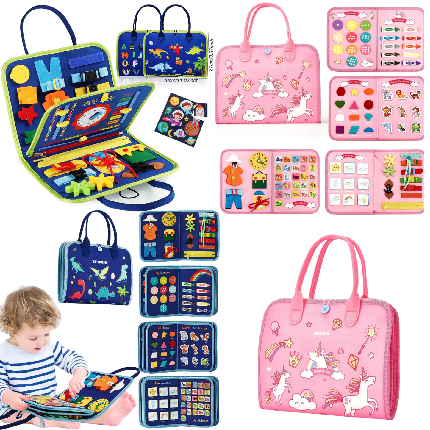 Montessori Busy Board for Toddler Learning Activities