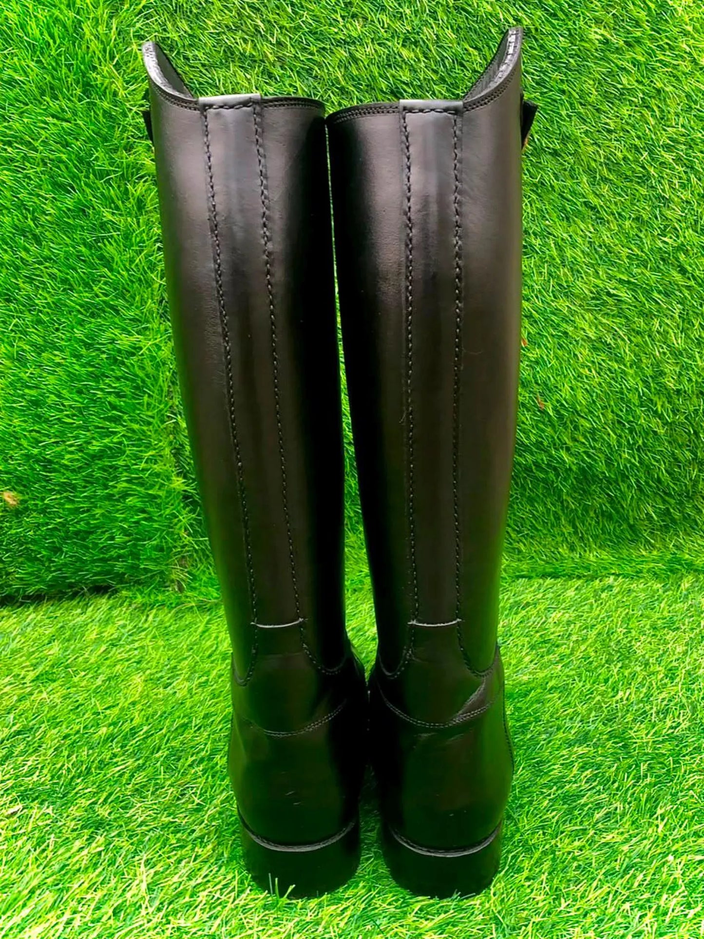 Black Polo Boots Traditional Riding shoes with Knee Pads Equestrian Leather Footwear Polo Players